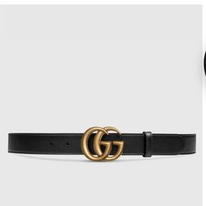 BLACK AND GOLD GUCCI BELT